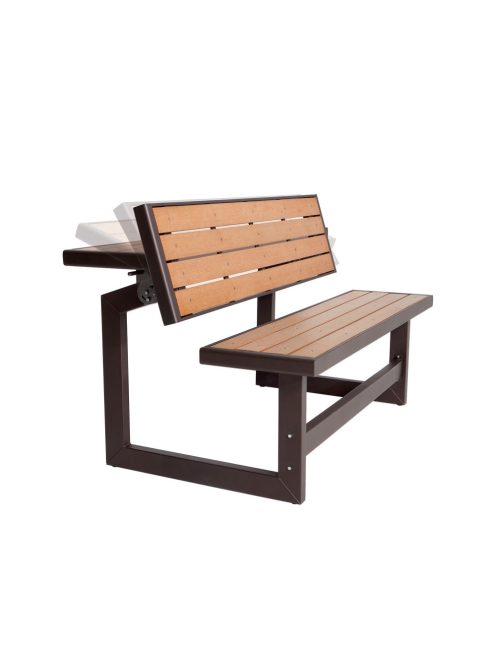 garden bench convertible into dining bench, Buffalo, black-brown