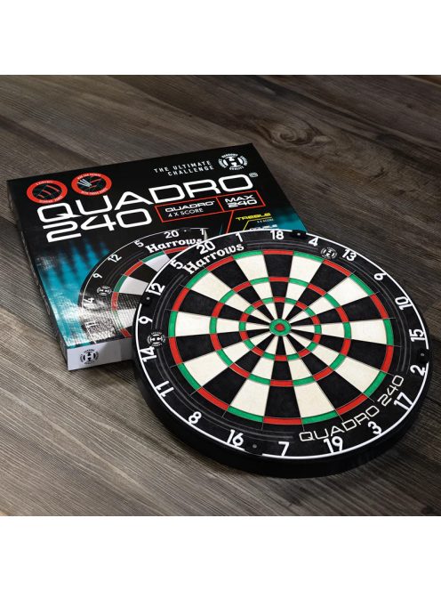 Darts tábla, Harrows Quadro 240, élezett dróttal, verseny minőségű, sisalból