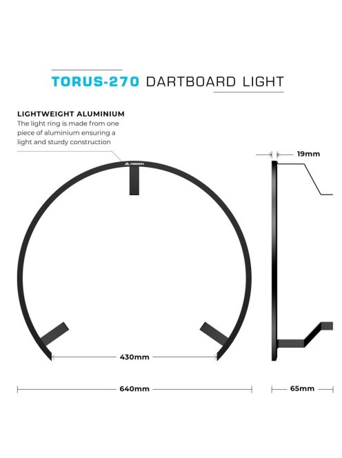 Mission Torus 270, árnyék mentes világítás darts táblához