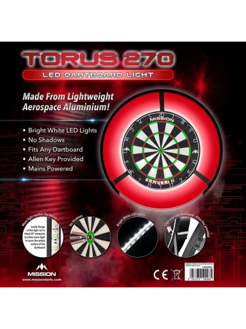 Mission Torus 270, árnyék mentes világítás darts táblához