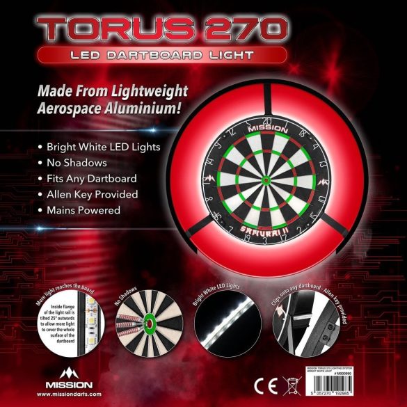 Mission Torus 270, árnyék mentes világítás darts táblához