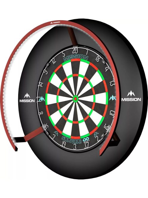 MISSION TORUS 270 PIROS SZÍNBEN, ÁRNYÉK MENTES VILÁGÍTÁS DARTS TÁBLÁHOZ