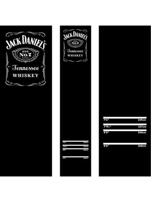 Darts puha szőnyeg Jack Daniels dizájnnal 290×60cm - fekete JD logóval