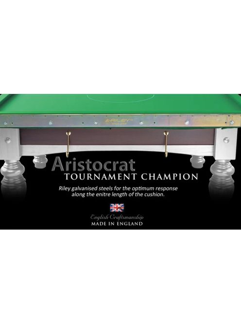 RILEY ARISTOCRAT TOURNAMENT CHAMPION SNOOKER ASZTAL STEEL BLOCK CUSHIONS MAHOGANY 12'