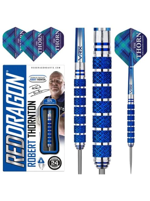 DART SET Red Dragon STEEL Rob Thornton Seniors World Champions Cobalt SE 2022 24G 95% WOLFRAM