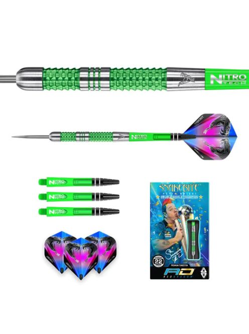 Dart szett Red Dragon steel Peter Wright Snakebite Mamba 22g, 90% Wolfram