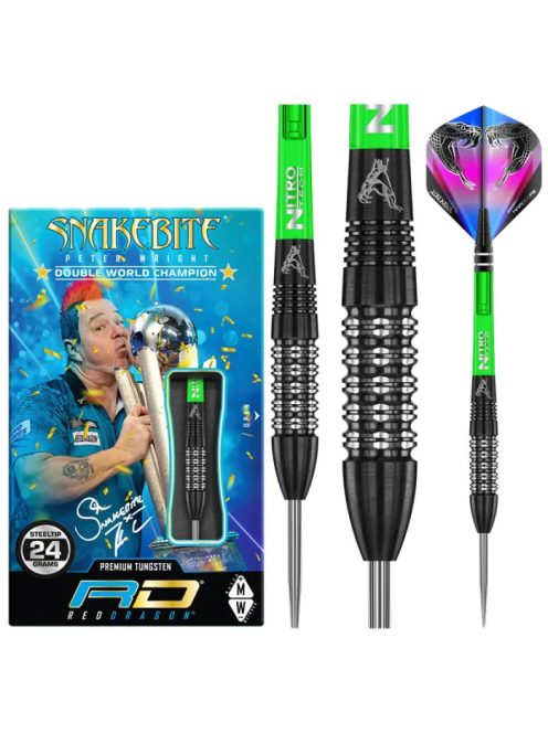 Dart szett Red Dragon steel Peter Wright Black strike 90% wolfram, 24g