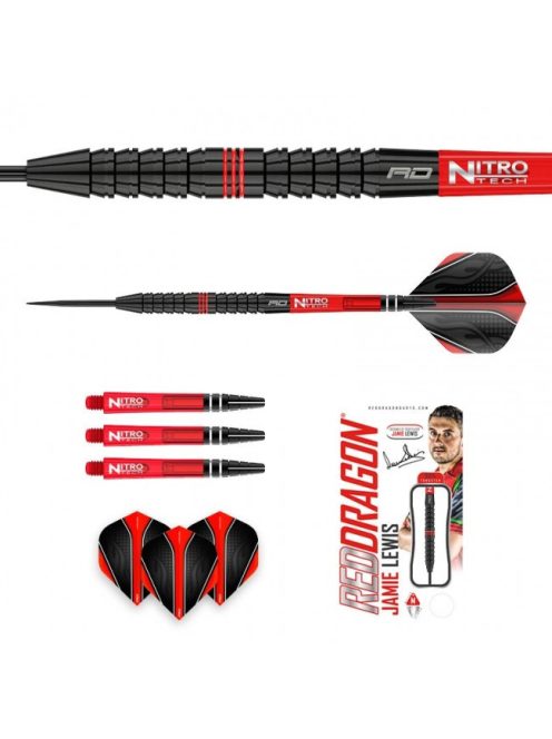 Dart szett Red Dragon steel Jamie Lewis 90% wolfram 23g