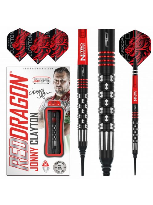 DART SZETT RED DRAGON SOFT JONNY CLAYTON PREMIER LEAGUE SE 90% WOLFRAM, 20G