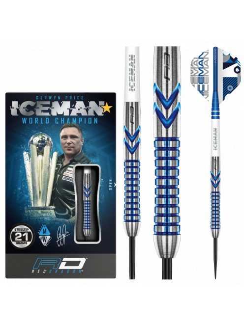 Dart szett Red Dragon steel Gerwyn Price Iceman Contour, 21g, 90% wofram