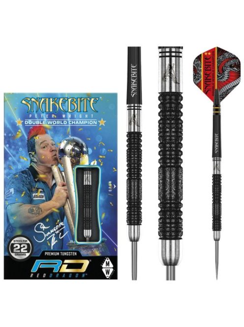 DART SZETT RED DRAGON STEEL PETER WRIGHT DOUBLE WORLD CHAMPION SE 22G, 90% WOLFRAM