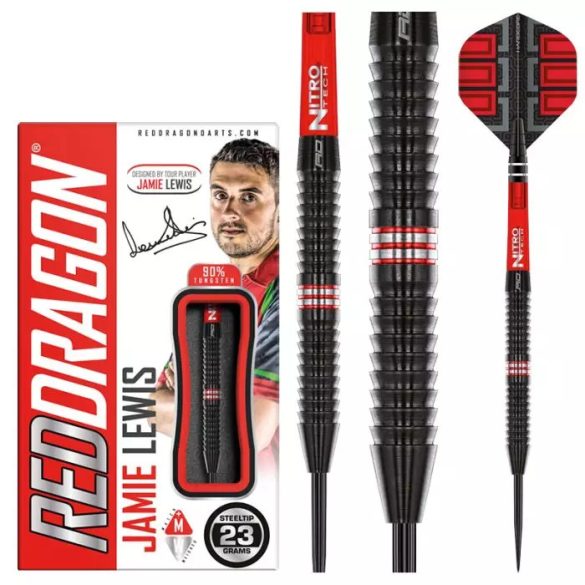 DART SZETT STEEL RED DRAGON JAMIE LEWIS SPECIAL EDITION, 23G 90%