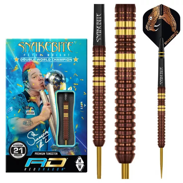 DART SET STEEL RED DRAGON PETER WRIGHT COPPER FUSION, 21G 90% WOLFRAM