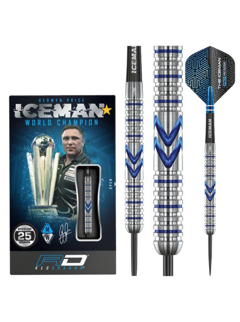 DART SZETT STEEL RED DRAGON GERWYN PRICE ICEMAN MIDNIGHT EDITION 25G 90% WOLFRAM