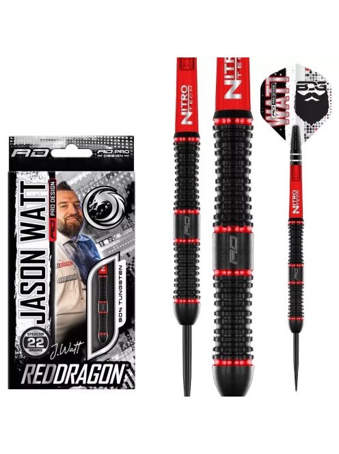 Dart szett steel Red Dragon Jason Watt 22g, 90%