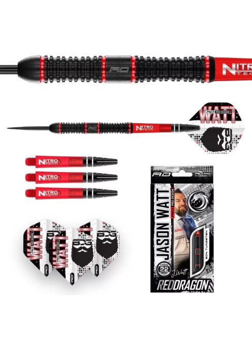 Dart szett steel Red Dragon Jason Watt 22g, 90%