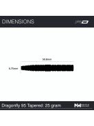 Dart szett steel Red Dragon Dragonfly 95 Black - Tapered 25g, 90%