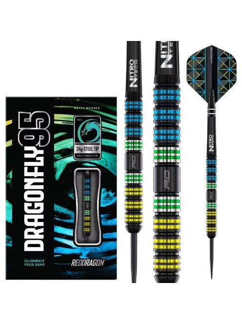 Dart szett steel Red Dragon Dragonfly 95 Black - Parallel 24g, 90%