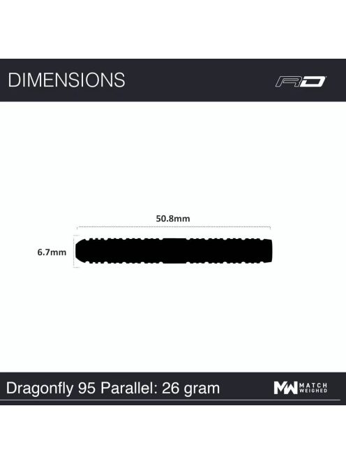 Dart szett steel Red Dragon Dragonfly 95 Black - Parallel 26g, 90%