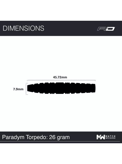 Dart szett steel Red Dragon Paradym - Torpedo 26g, 90%