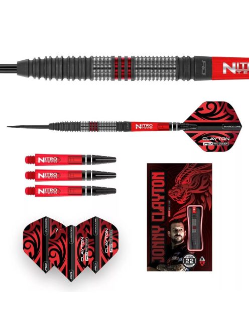 Dart szett steel Red Dragon Jonny Clayton Hiraeth 22g, 90%