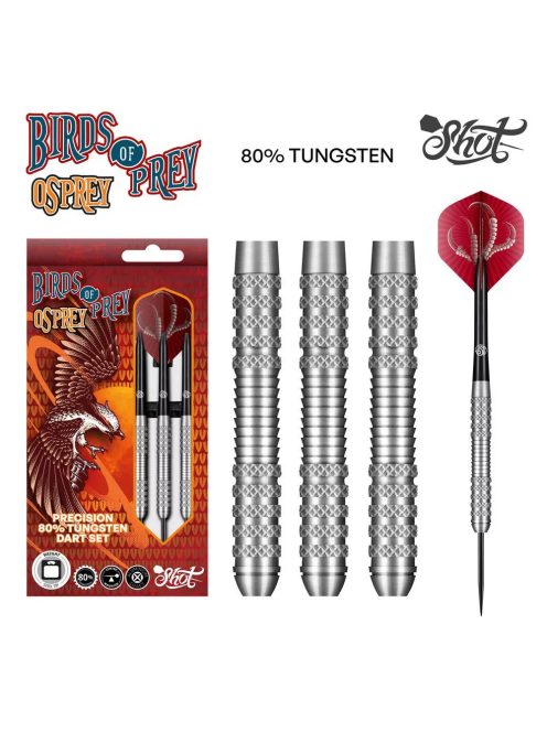 Darts szett steel Shot Birds of Prey Osprey 23g, 80% wolfram