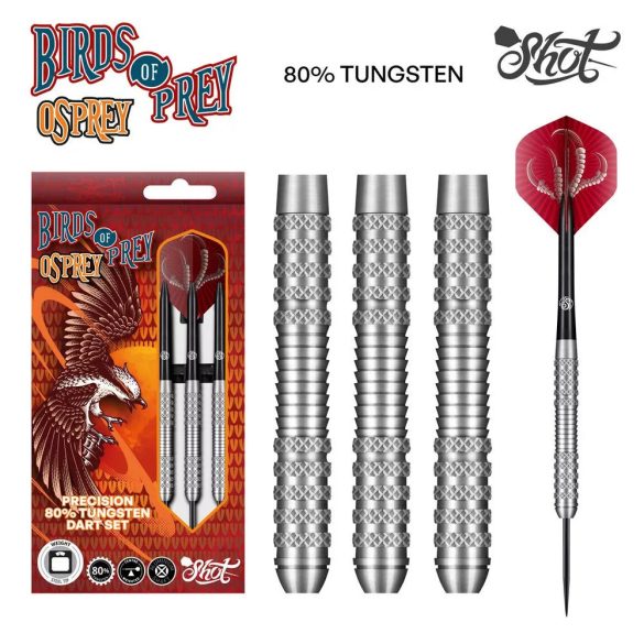 Darts szett steel Shot Birds of Prey Osprey 23g, 80% wolfram