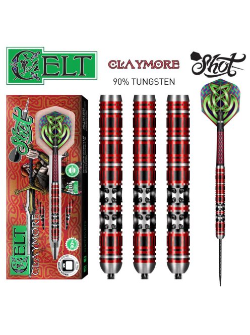 DARTS SZETT SHOT STEEL, CELT CLAYMORE, 23G, 90% WOLFRAM