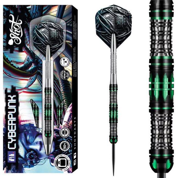 Darts szett Shot steel, AI Cyberpunk 24g, 90% wolfram