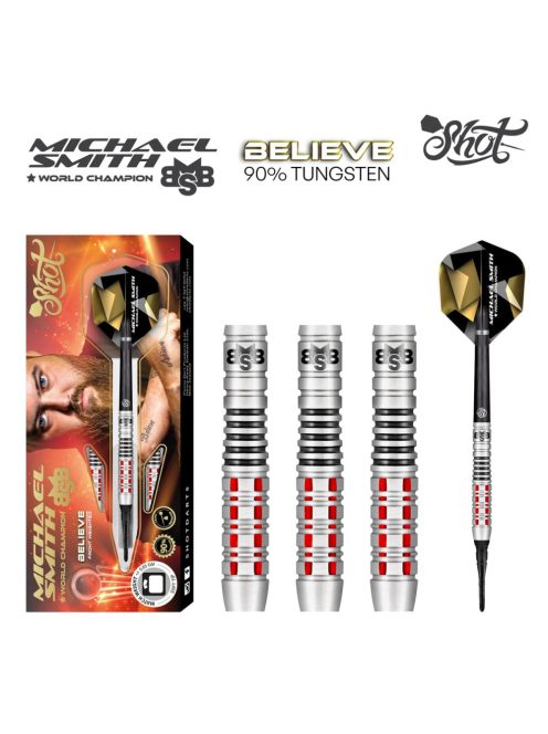 DARTS SZETT SOFT SHOT MICHAEL SMITH BELIEVE 18G, 90% WOLFRAM