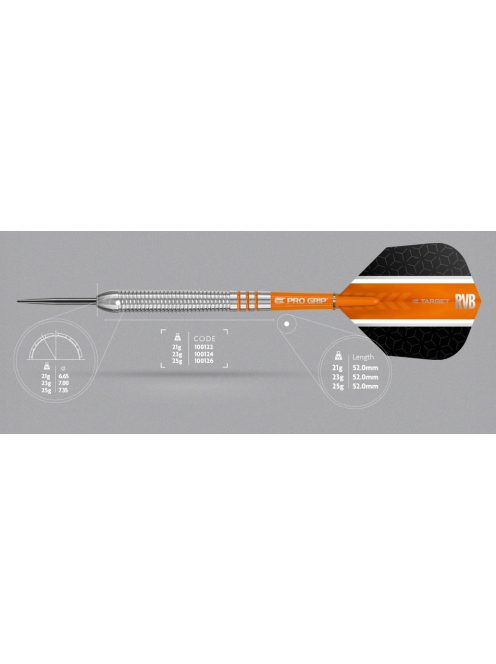 Darts szett Target, steel, 21g, Raymond van Barneveld, 80%, RVB