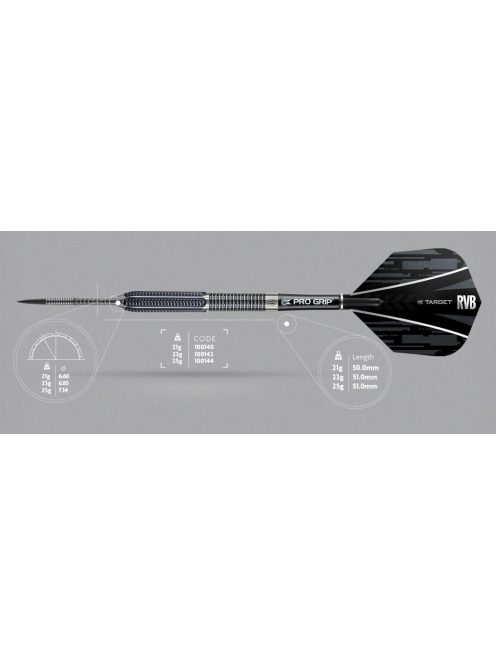 Darts szett Target, steel Raymond van Barneveld, 95%, 25g, RVB