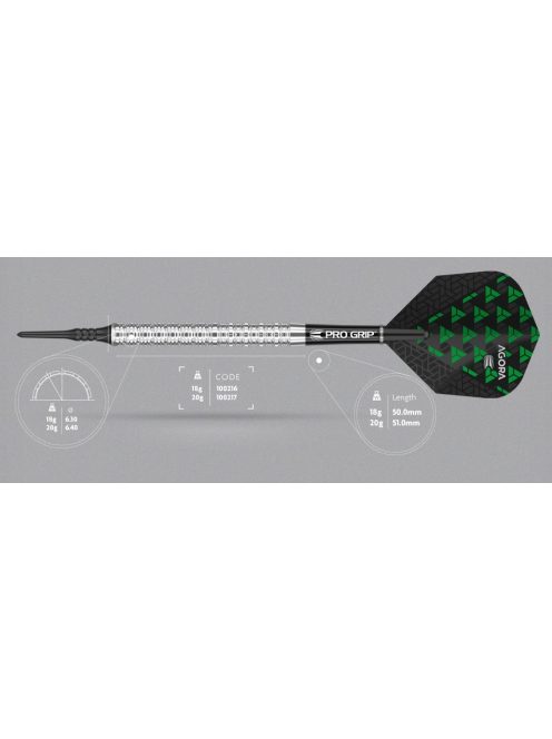 Darts szett TARGET soft, 20g, Agora A33, 90% wolfram