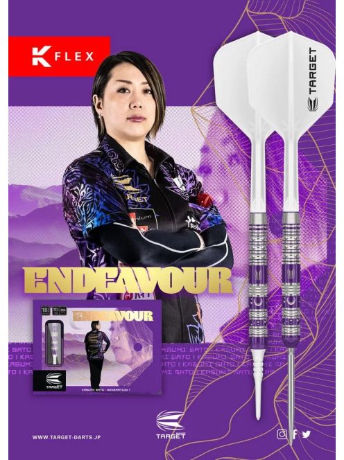 Darts szett steel TARGET JAPAN SP Kasumi Sato Endeavour G1, 22,5g 90% wolfram