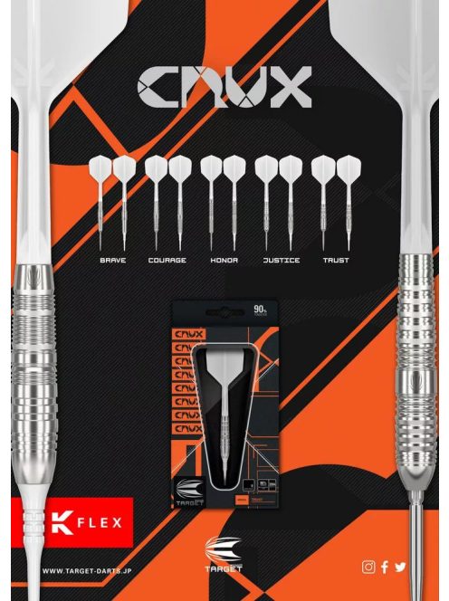 Darts szett steel TARGET JAPAN SP CRUX JPN Justice, 21g 90% wolfram