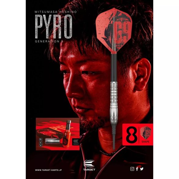 DARTS SZETT SOFT TARGET JAPAN MITSUMASA HOSHINO THE PYRO G9, 17G 90% WOLFRAM