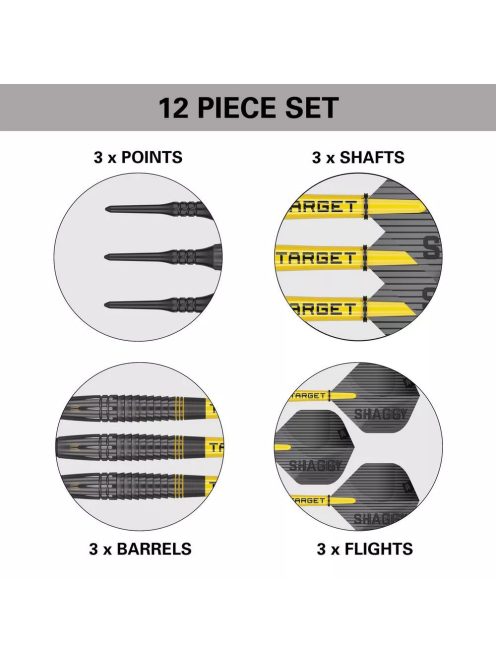 Dart szett soft Target Scott Williams Black 20g, 90% wolfram