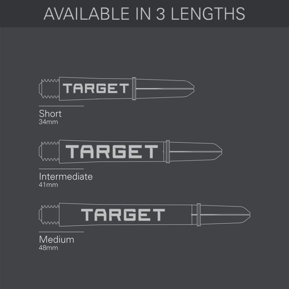 Dart szár közepes Target Pro Grip Tag 41mm, szürke-fekete multi-pack