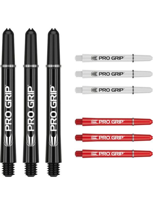 Dart szár hosszú Target Pro Grip 48mm, fekete-fehér-piros multi-pack