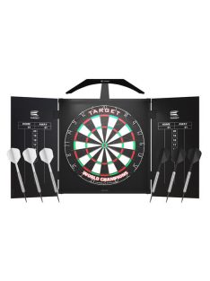   Komplett dart csomag ARC, Target, tábla, kabinet, világítás, 2 szett nyíl