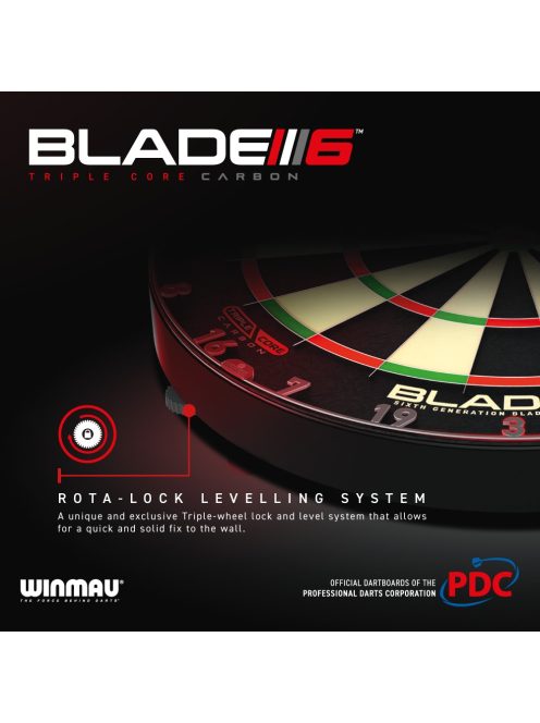 Winmau darts tábla,  Blade 6 Triple Core PDC,  sisal