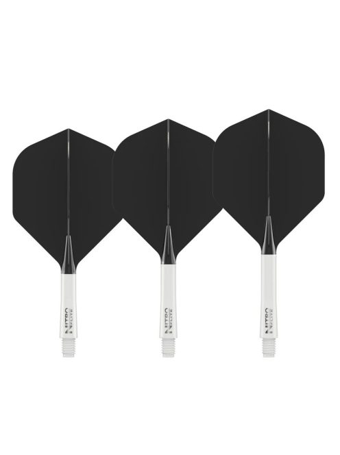  Darts toll és szár egyben Red Dragon Nitro Flite fekete-fehér,  standard toll és rövid szár