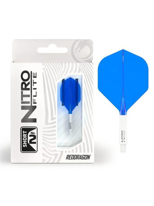  Darts toll és szár egyben Red Dragon Nitro Flite kék-fehér, standard toll és rövid szár