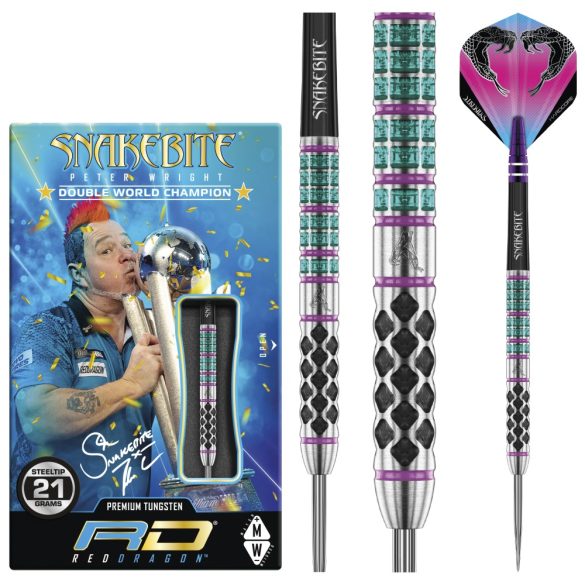 DART SZETT Red Dragon STEEL  Peter Wright Supa-Venom 2022 21G 90% WOLFRAM